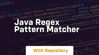 java regex pattern matcher [upl. by Tessler]