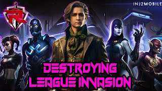 DESTROYING LEAGUE INVASION  DIV 4  INJUSTICE 2 MOBILE [upl. by Zaraf883]