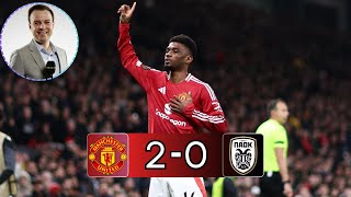 Manchester United vs PAOK Salonika 20 ft Conor McNamara Commentary  UEL 2425  Old Trafford [upl. by Perseus]