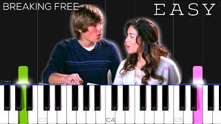 Troy Gabriella  Breaking Free From quotHigh School Musicalquot  EASY Piano Tutorial [upl. by Jonna]