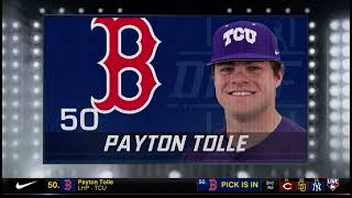 Full MLB Network Coverage of the Red Sox Selecting LHP Payton Tolle 50th Overall in the 2024 Draft [upl. by Araes]