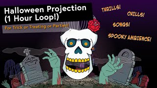 Singing Skulls Halloween Party Background 1 Hour Loop [upl. by Chivers]