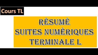 Résumé cours suites numériques TL MATHS analyse suite arithmétique suite géométrique [upl. by Ived]