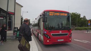 Sweden Stockholm 4 minutes bus 823 ride from Trollbäcken Centrum direction Tyresö Centrum [upl. by Hamel24]