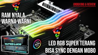 RAM warna warni bisa sync mobo punya 13 mode nyala keren banget  GeIL Super Luce RGB SYNC [upl. by Nerraj]