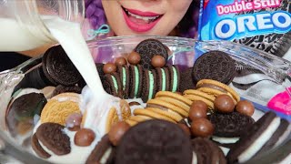 ASMR OREO CEREAL OREO COOKIES WHOPPER amp MILK 오레오탕 먹방 CURIEASMR [upl. by Irina]