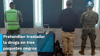 Con más de seis kilos de metanfetamina aseguran en AICM equipaje que iba a Barcelona [upl. by Edric596]