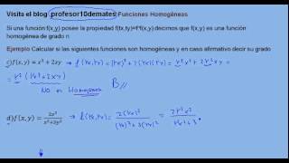 funciones homogéneas 02 ejercicio resuelto [upl. by Adliw]