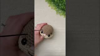 Sewing Facial Details on a Crochet Hamster  amigurumi yarn [upl. by Daigle]