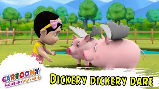 Dickery Dickery Dare  The Poem Nursery Rhymes amp Kids Songs  Cartoony Rhymes [upl. by Inajna]