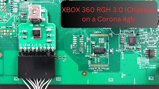 Xbox 360 RGH 30 Chipless ModOn A Corona 4gb motherboard [upl. by Tonia]