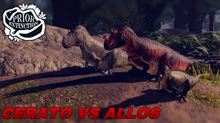 Cerato Gang Destroys Allos  Prior Extinction Roblox Jurassic [upl. by Aivatahs671]