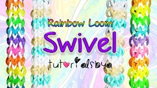 NEW REVERSIBLE Swivel Rainbow Loom Bracelet Tutorial  How To [upl. by Nahallac]