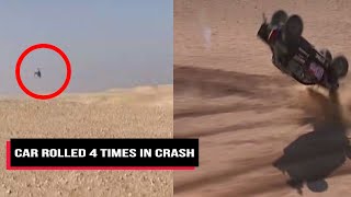 Car Flips 4 Times In Terrifying Crash At Dakar Rally  Cobrapost [upl. by Darcy]