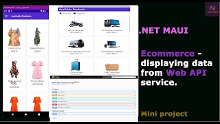 NET Maui Apps  Ecommerce online shop  display product from Web API Service in MAUI application [upl. by Algy]