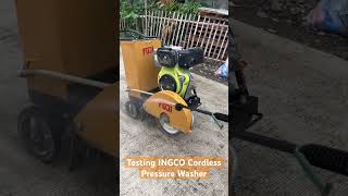 Testing INGCO Cordless Pressure Washer pressurewashing powertools highlights youtubeshorts [upl. by Nwavahs363]