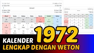 Kalender 1972 Lengkap Dengan Weton [upl. by Ernaldus]