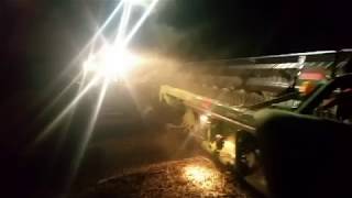 S670 John Deere with 35 foot draper head combining soy beans at night [upl. by Indira]