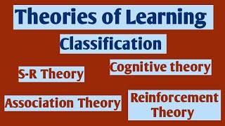 Theories of Learning Classification  SR Theory Cognitive Theory [upl. by Nue]