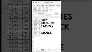 GRIDLINES shorts microsoftexcel [upl. by Cynthy]