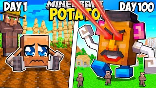 I Survived 100 Days as a POTATO in Minecraft [upl. by Nayar875]