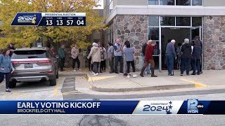 Brookfield early voting draws long lines amid high turnout [upl. by Samuele]