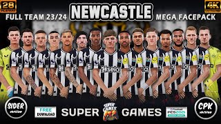 NEWCASTLE Facepack PES 2021 Full Team Season 2324  SIDER ◆ CPK  ⚽ أوجه لاعبى نيوكاسل موسم 2324 [upl. by Merriman]