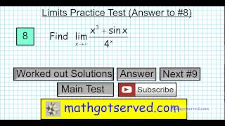 Interactive Limits Test Practice I 8 Quest Limits involving infinity l hopitals rule calc [upl. by Inwat]