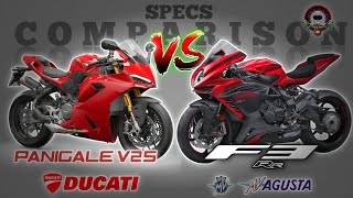 DUCATI PANIGALE V2S vs MV AGUSTA F3 RR SPECS COMPARISON [upl. by Zosi]