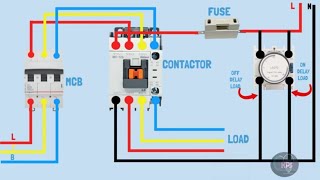 How to wire a timer switch to 3 phase a contactor [upl. by Novyart]