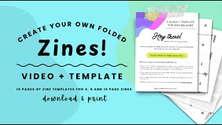 Zine Tutorial for Beginners How to Make Folded Zines wmy Zine Template Download Zine Basics [upl. by Silletram426]