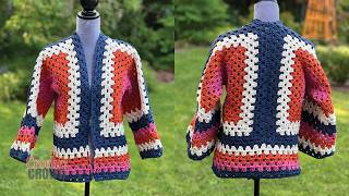 How to Crochet Beginner Crochet Hexagon Cardigan for Adults [upl. by Harcourt547]