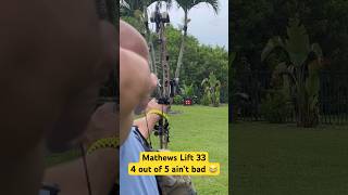 Mathews Lift backyard bow practice 4 out of 5 ain’t bad mathewsarchery archery bowhunting hunt [upl. by Dej671]