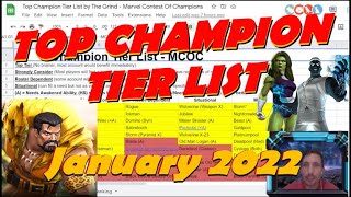 January 2022 Top Champions Tier List  Marvel Contest of Champions [upl. by Lauree751]