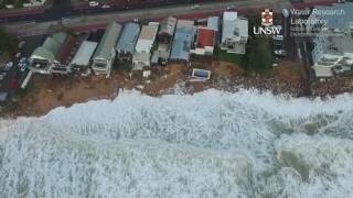 Drone footage of severe coastal erosion on Sydneys Northern Beaches [upl. by Ahsikit85]