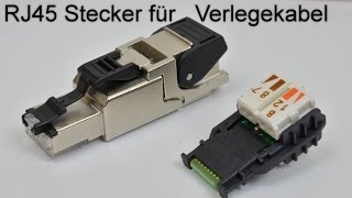 RJ45 Stecker auf Verlegekabel crimpen  aufbringen RJ45 Netzwerkstecker aufbringen [upl. by Cissie]