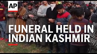 Funeral held in Indian Kashmir for a rebel killed in gunbattle [upl. by Marne]