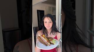 Salami on Pumpernickel Rye cooking sandwich easyrecipe [upl. by Riggins]