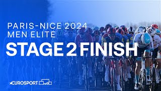 ANOTHER DAY FOR THE SPRINTERS 💨  Stage 2 Finish ParisNice 2024  Eurosport Cycling [upl. by Arved]