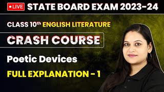 Poetic Devices  Full Explanation Part 1  Class 10 English Literature live [upl. by Walt]