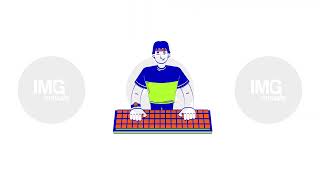 Asian male cyberathlete gamer typing keyboard 2D character doodle animation [upl. by Nasho122]