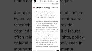 What Is a Rapporteur [upl. by Trish890]