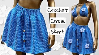 Crochet circle skirt tutorial  crochet ruffle skirt [upl. by Rentschler810]