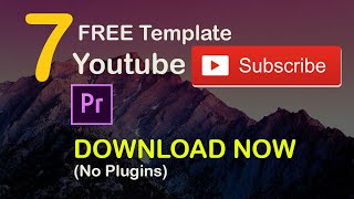 Free Template  Animated YouTube Subscribe Button and Bell Icon Premiere Pro 2020 [upl. by Anitnas]