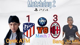 Atletico Madrid  1  Oyek vs AC Milan  3  Bang Jo  PES  PS4  Matchday 2  Match 7  1080p [upl. by Ezequiel]