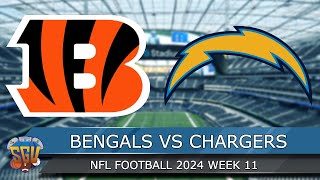 Cincinnati Bengals vs Los Angeles Chargers  NFL Week 11 2024 Full Game Highlights Madden 25 Sim [upl. by Wiese]