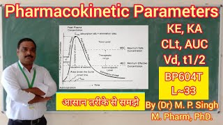 Pharmacokinetic Parameters  Ke Ka AUC CLt Vd  Biopharmaceutics amp Pharmacokinetics  BP604T  L33 [upl. by Adelaide913]