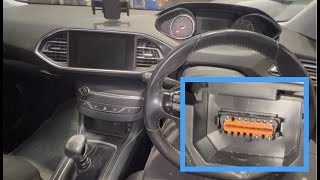 Peugeot 308 EOBD diagnostic socket location [upl. by Mancino202]