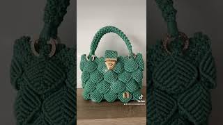 Przepięknaręcznie pleciona w kolorze szałwii ♥️ macramebag macramehandbag handmade fashionstyle [upl. by Airtap]