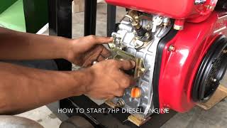 Starting 7hp diesel engine [upl. by Nomrej]